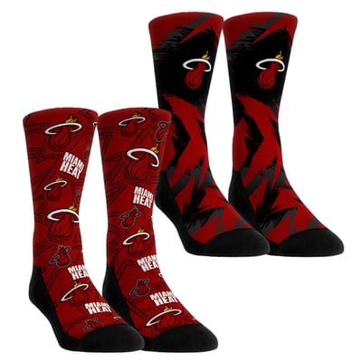  Miami Heat Rock Em Unisex Game Day 2-Pack Crew Socks - Red