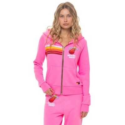 Miami Heat Aviator Nation Women's Tri-Blend Full-Zip Hoodie - Pink