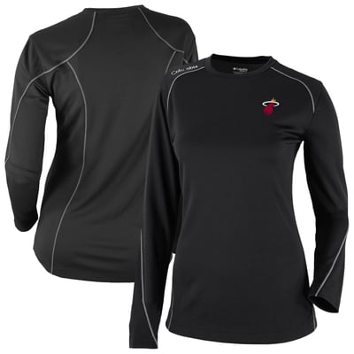  Miami Heat Columbia Women's Omni-Wick Shotgun Long Sleeve Top - Black