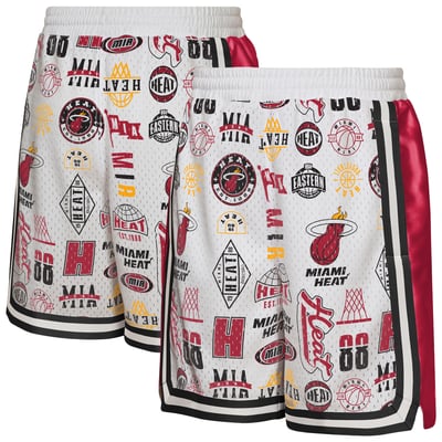 Miami Heat Outerstuff Youth Ball Hog Dazzle Basketball Short - White
