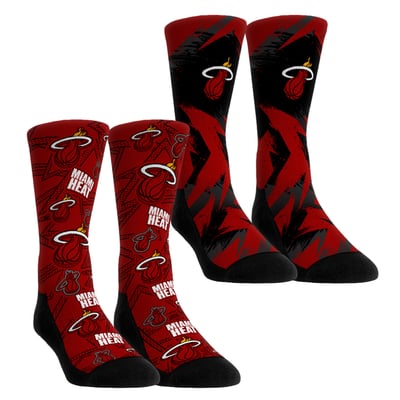  Miami Heat Rock Em Youth Game Day 2-Pack Crew Socks - Red