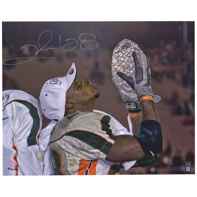 Clinton Portis Miami Hurricanes Fanatics Authentic Autographed 16" x 20" Kissing Football Photograph