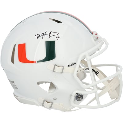 Devin Hester Miami Hurricanes Autographed Fanatics Authentic Riddell Speed Authentic Helmet