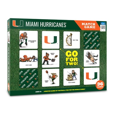 Miami Hurricanes Fanpoint Licensed Memory Match Game