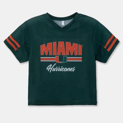 Miami Hurricanes ZooZatz Girls Youth Mesh Jersey T-Shirt - Green