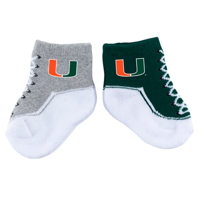 Miami Hurricanes ZooZatz Infant Shoe Two-Pack Socks