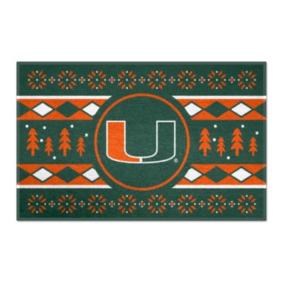 Miami Hurricanes Logo Brands 19" x 30" Holiday Sweater Starter Mat