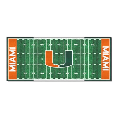 Miami Hurricanes Logo Brands 30" x 72" Football Field Runner
