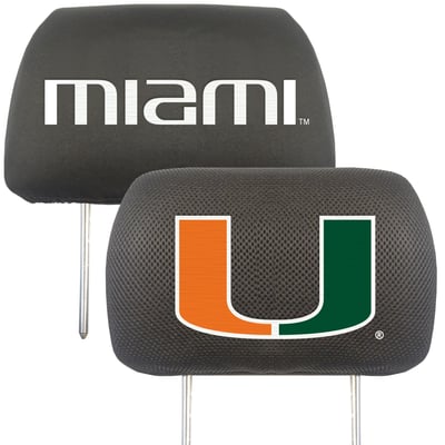 Miami Hurricanes Logo Brands Car Head Rest Cover