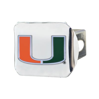 Miami Hurricanes Logo Brands Chrome Hitch Cover