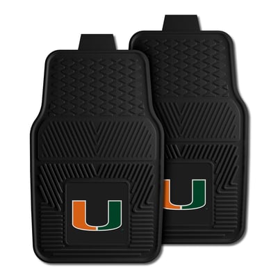 Miami Hurricanes Logo Brands Two-Piece Vinyl Car Mat Set