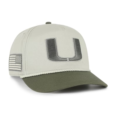Miami Hurricanes '47 Operation Hat Trick Rope Hitch Adjustable Hat - Light Green/Hunter Green