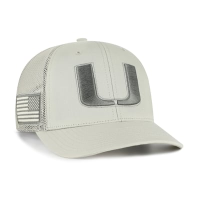 Miami Hurricanes '47 Operation Hat Trick Adjustable Trucker Hat - Stone