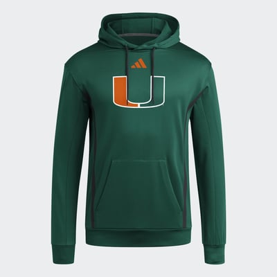  Miami Hurricanes adidas Locker Logo Fleece Pullover Hoodie - Green