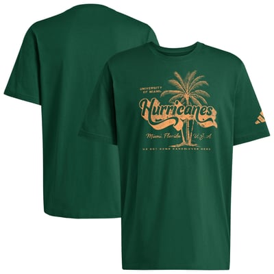  Miami Hurricanes adidas Retro Fresh T-Shirt - Green