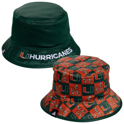 Miami Hurricanes adidas Reversible Bucket Hat - Green
