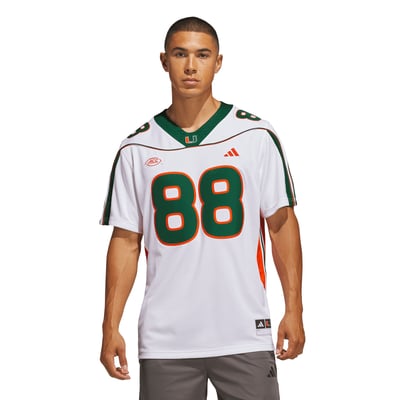 Jeremy Shockey Miami Hurricanes adidas Away It's Back Premier Jersey - White