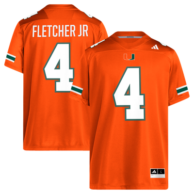 Mark Fletcher Jr. Miami Hurricanes adidas Game Football Jersey - Orange