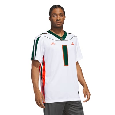 #1 Miami Hurricanes adidas It's Back Premier Jersey - White