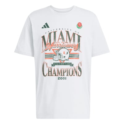 Miami Hurricanes adidas 2001 National Champions Fresh T-Shirt - White