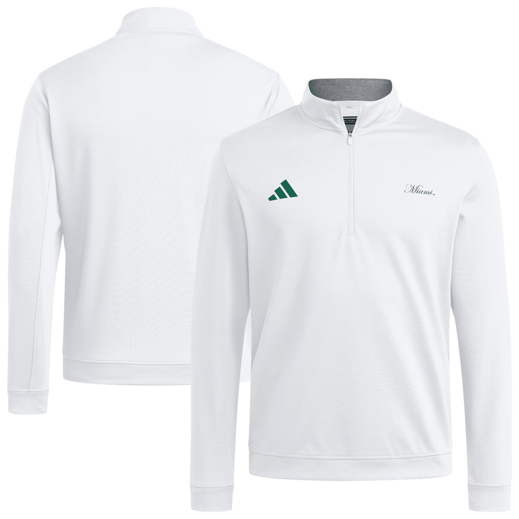 Miami Hurricanes adidas Elevated Quarter-Zip Jacket - White