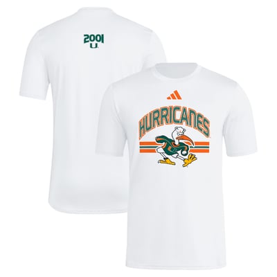 Miami Hurricanes adidas It's Back Pregame T-Shirt - White