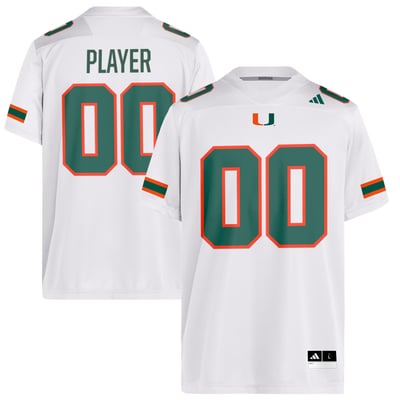 Miami Hurricanes adidas Pick-A-Player NIL Replica Football Jersey - White