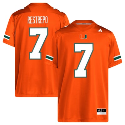 Xavier Restrepo Miami Hurricanes adidas NIL Football Player Jersey - Orange