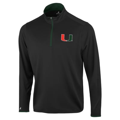  Miami Hurricanes Antigua Brink Color Pop Quarter-Zip Pullover - Black