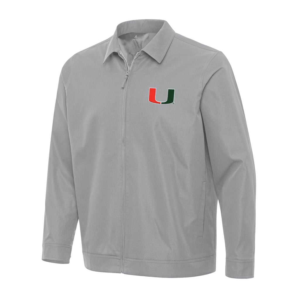  Miami Hurricanes Antigua Pivot Full-Zip Jacket - Gray