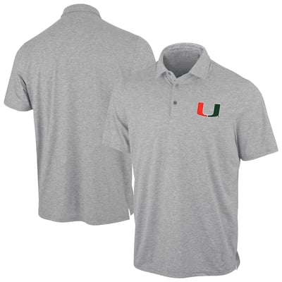 Miami Hurricanes Antigua Static Polo - Heather Gray