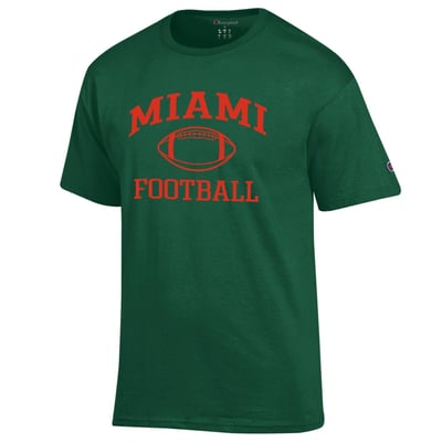 Miami Hurricanes Champion Football Icon T-Shirt - Green