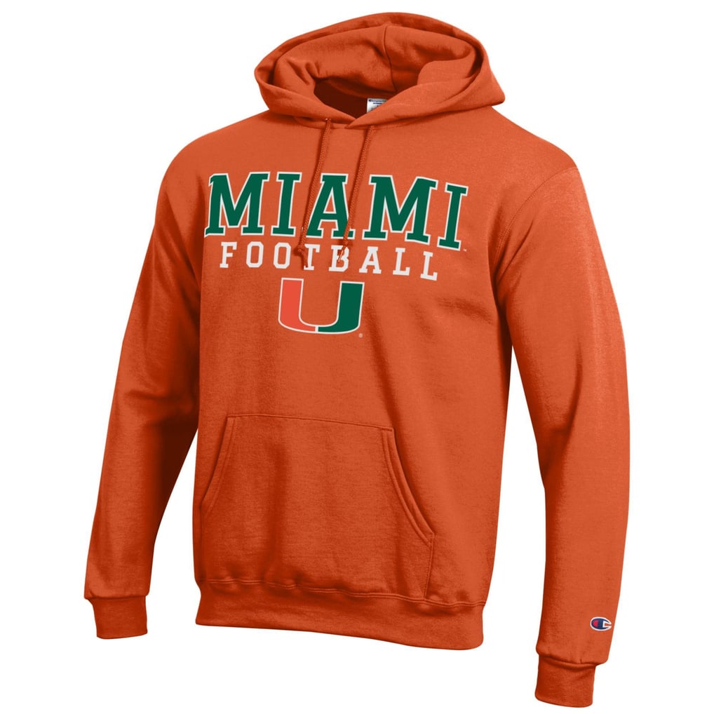 Miami Hurricanes Champion Football Stack Pullover Hoodie - Orange