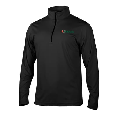  Miami Hurricanes Columbia Fairway Break Quarter-Zip Pullover - Black