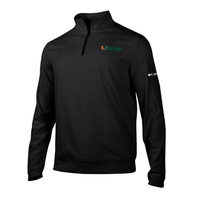  Miami Hurricanes Columbia Grainline Quarter-Zip Pullover - Black