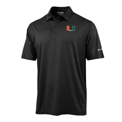  Miami Hurricanes Columbia Pacer Polo - Black