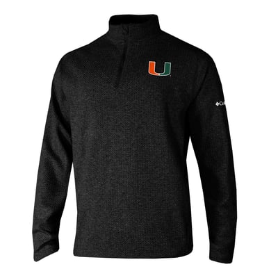 Miami Hurricanes Columbia Swingcraft Quarter-Zip Pullover - Black