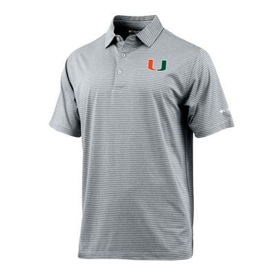  Miami Hurricanes Columbia Tempo Swing Polo - Black