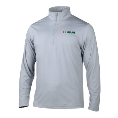  Miami Hurricanes Columbia Fairway Break Quarter-Zip Pullover - Gray