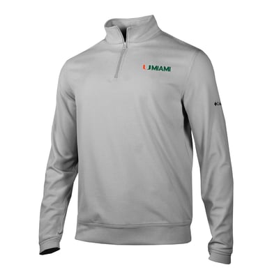  Miami Hurricanes Columbia Grainline Quarter-Zip Pullover - Gray