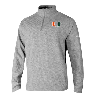  Miami Hurricanes Columbia Swingcraft Quarter-Zip Pullover - Gray