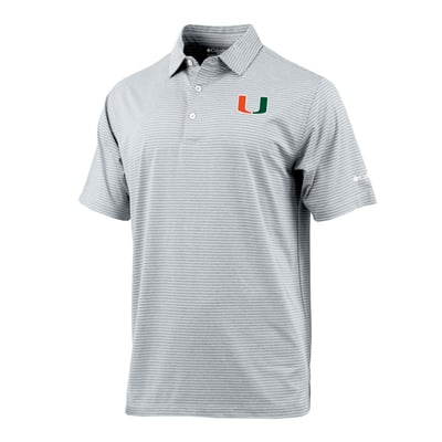  Miami Hurricanes Columbia Tempo Swing Polo - Gray