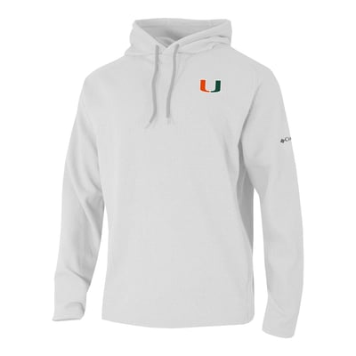  Miami Hurricanes Columbia Swingcraft Fleece Hoodie - White