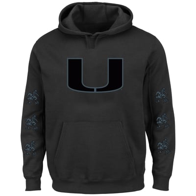 Miami Hurricanes Fanatics Big & Tall 3-Hit Pullover Hoodie - Black
