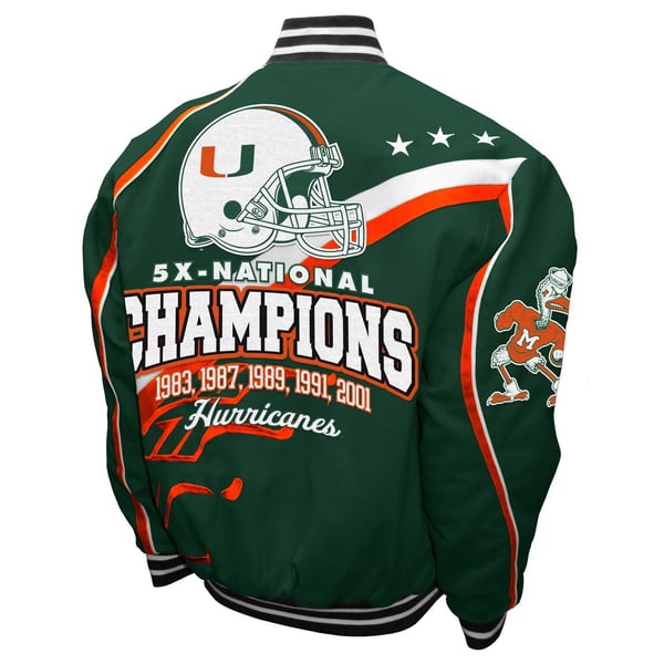 Miami Hurricanes Franchise Club Commemorative Football 5-Time 