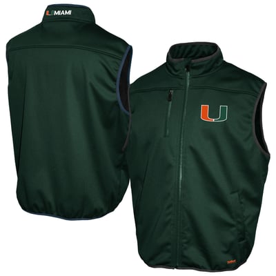 Miami Hurricanes Franchise Club Softshell Full-Zip Vest - Green