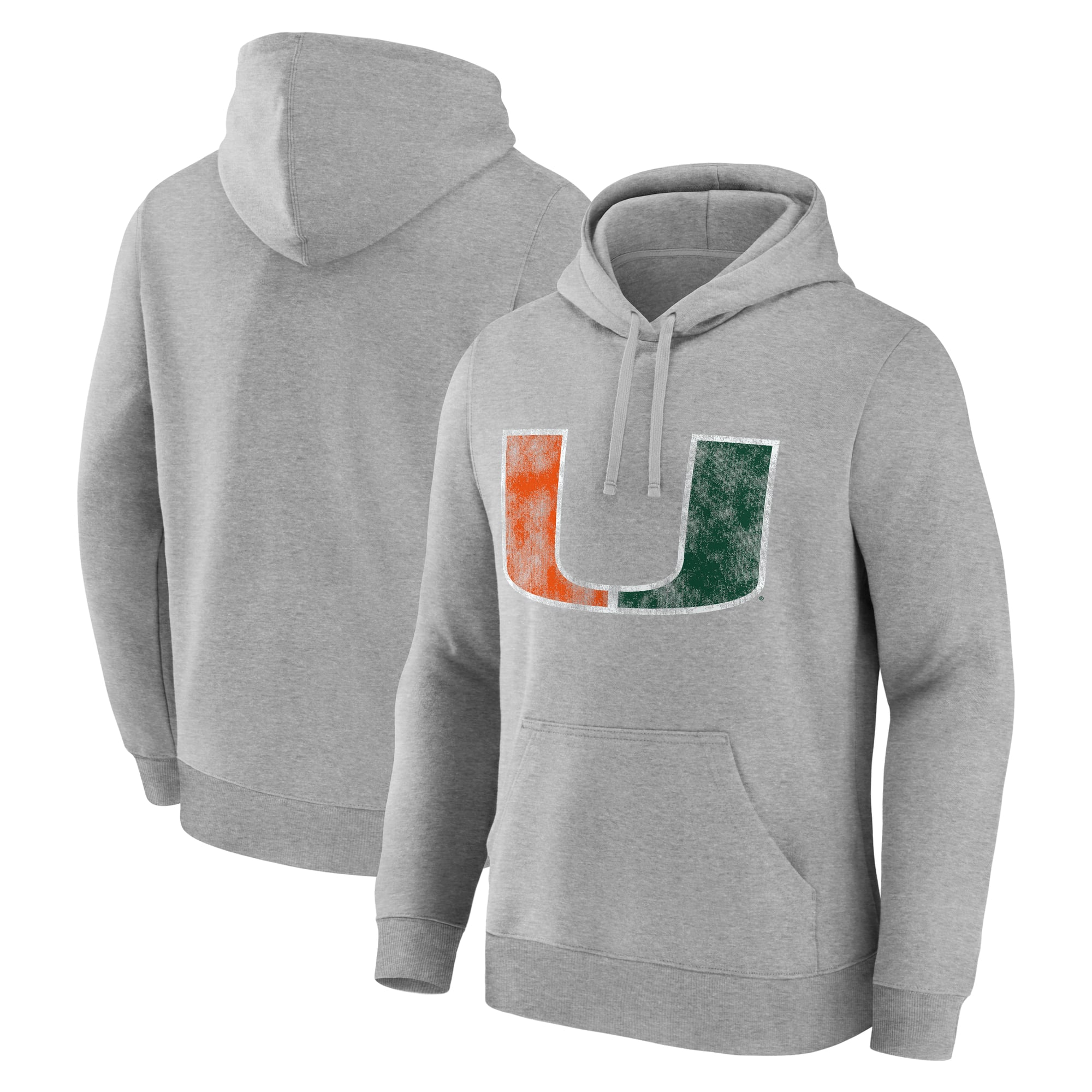 Logo Athletic Miami Hurricanes Heather Gray Primary Logo Fleece ...