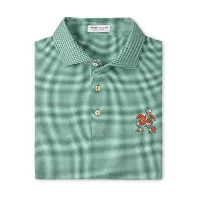  Miami Hurricanes Peter Millar Border Performance Jersey Polo - Green
