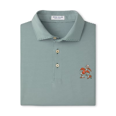  Miami Hurricanes Peter Millar Jubilee Performance Jersey Polo - Green