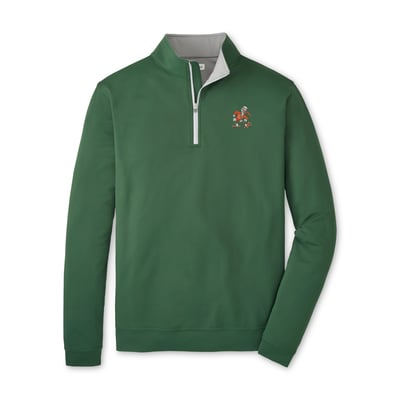  Miami Hurricanes Peter Millar Perth Performance Quarter-Zip Pullover - Green